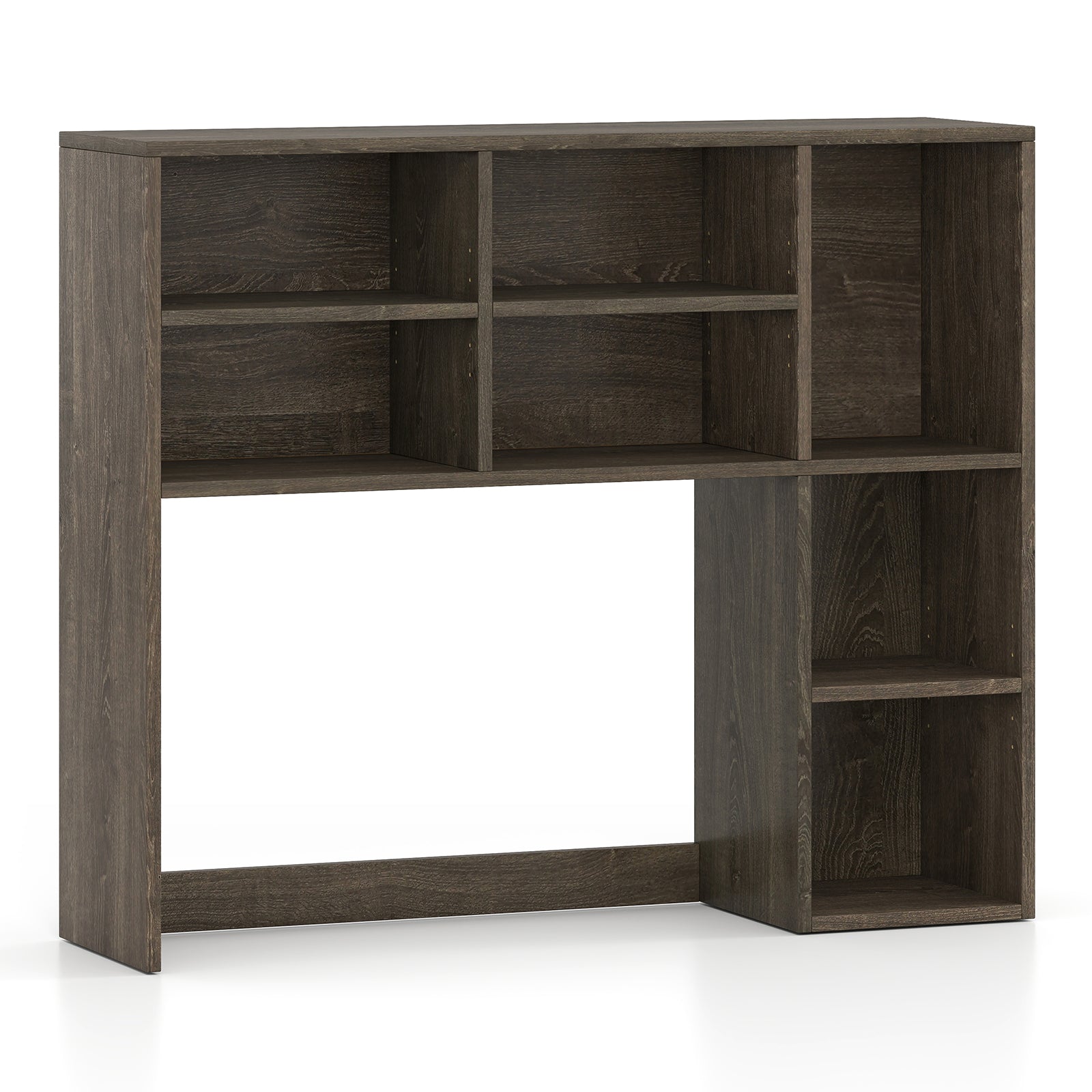 Desktop Bookshelf with 7 Open Cubbies and 3 Adjustable Shelves, Oak Bookcases at Gallery Canada