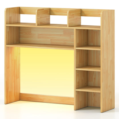Desk Hutch With LED Lights, 35.5 Inch, Beige Bookcases at Gallery Canada