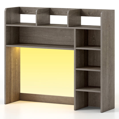 Desktop Bookshelf With LED Lights, 35.5 Inch, Oak Bookcases Oak at Gallery Canada