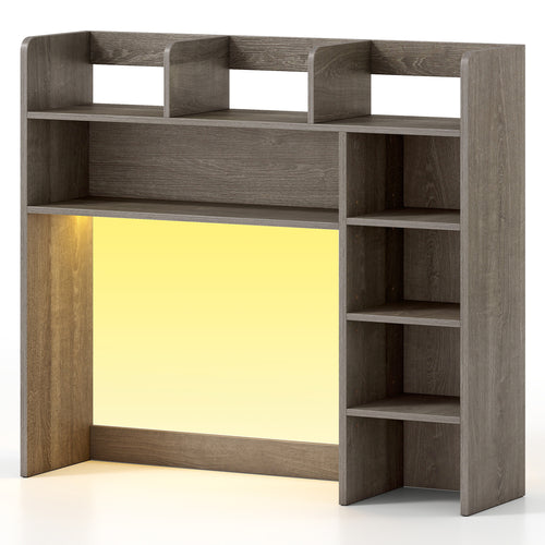 Desktop Bookshelf With LED Lights, 35.5 Inch, Oak