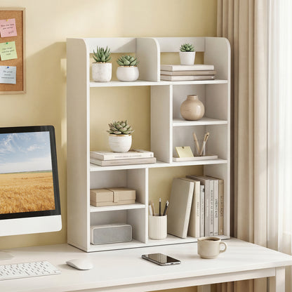 Desktop Display Rack, 8 Open Cubes, White Bookcases at Gallery Canada