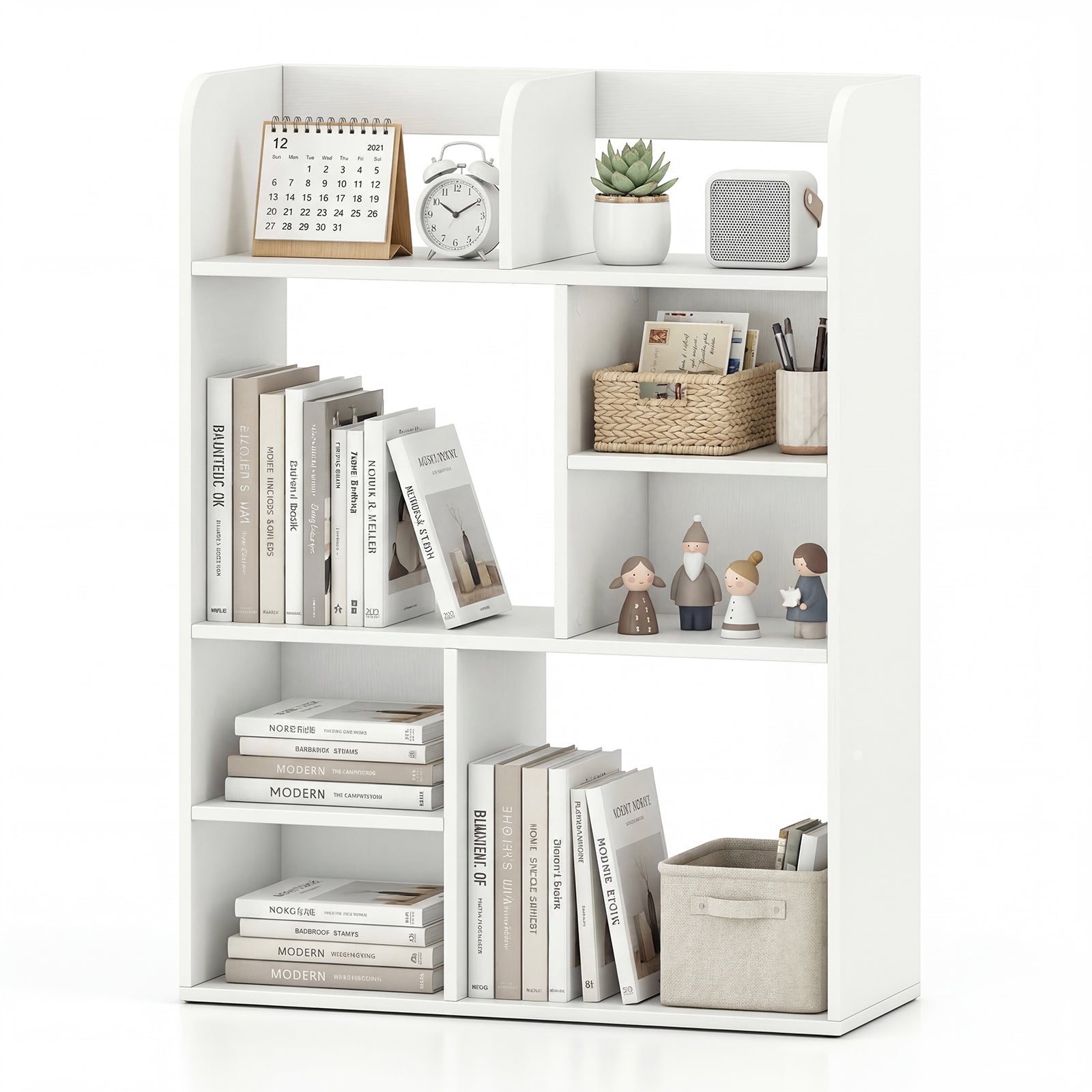 Desktop Display Rack, 8 Open Cubes, White Bookcases White at Gallery Canada