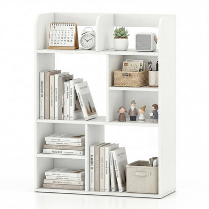 Desktop Display Rack, 8 Open Cubes, White Bookcases White at Gallery Canada