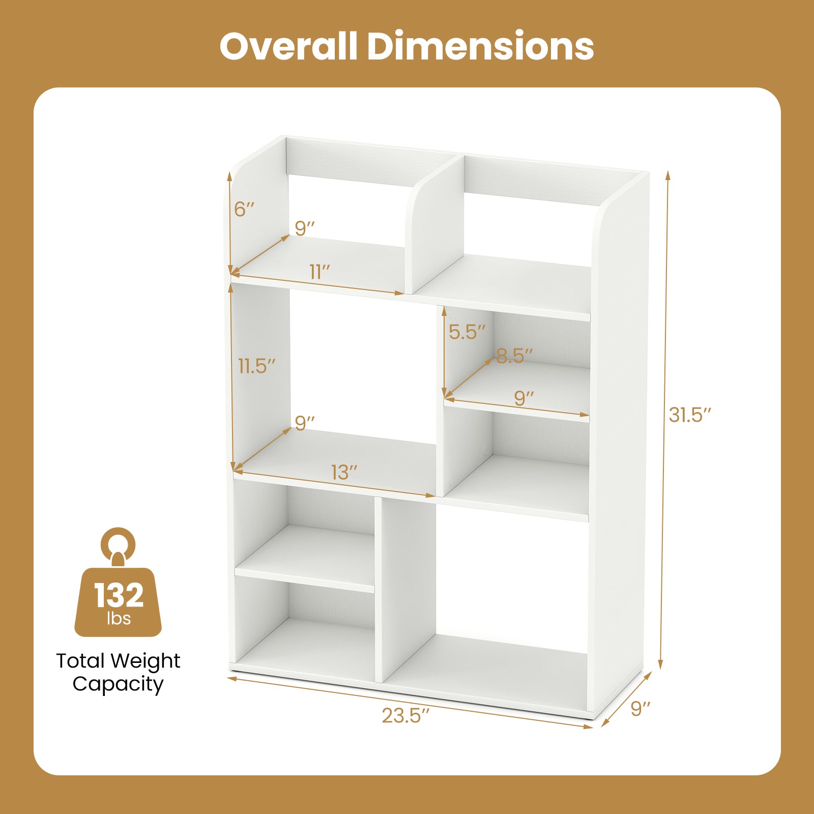 Desktop Display Rack, 8 Open Cubes, White Bookcases at Gallery Canada