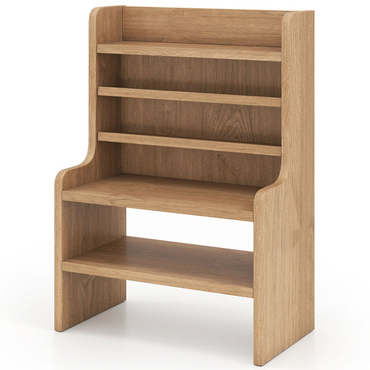 Desktop Organizer, 6-Tier Storage Rack, Removable Shelves, Natural Bookcases Natural at Gallery Canada