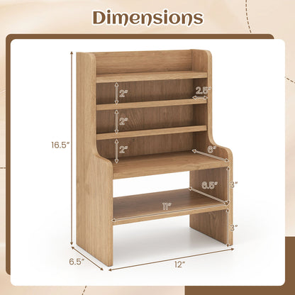 Desktop Organizer, 6-Tier Storage Rack, Removable Shelves, Natural Bookcases at Gallery Canada