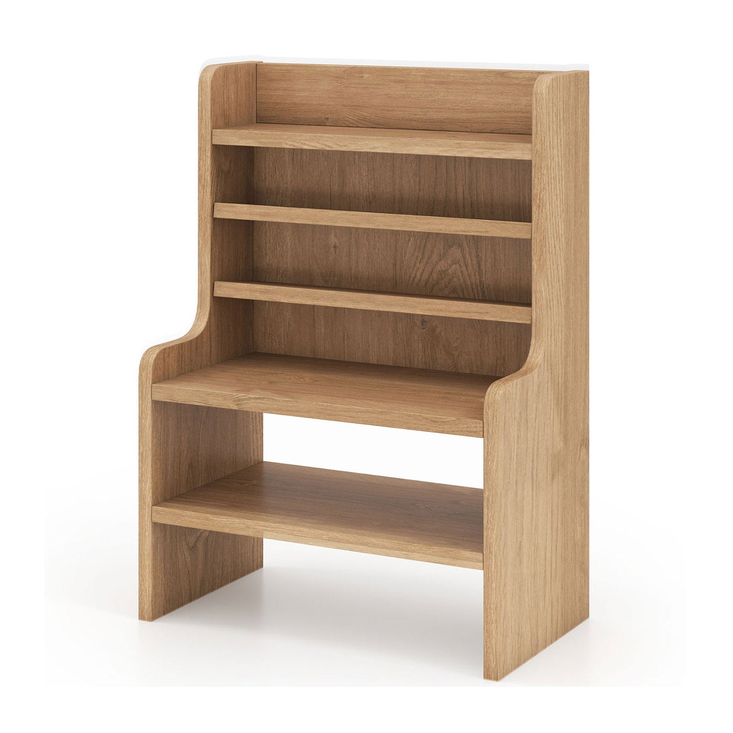 Desktop Organizer, 6-Tier Storage Rack, Removable Shelves, Natural Bookcases Natural at Gallery Canada