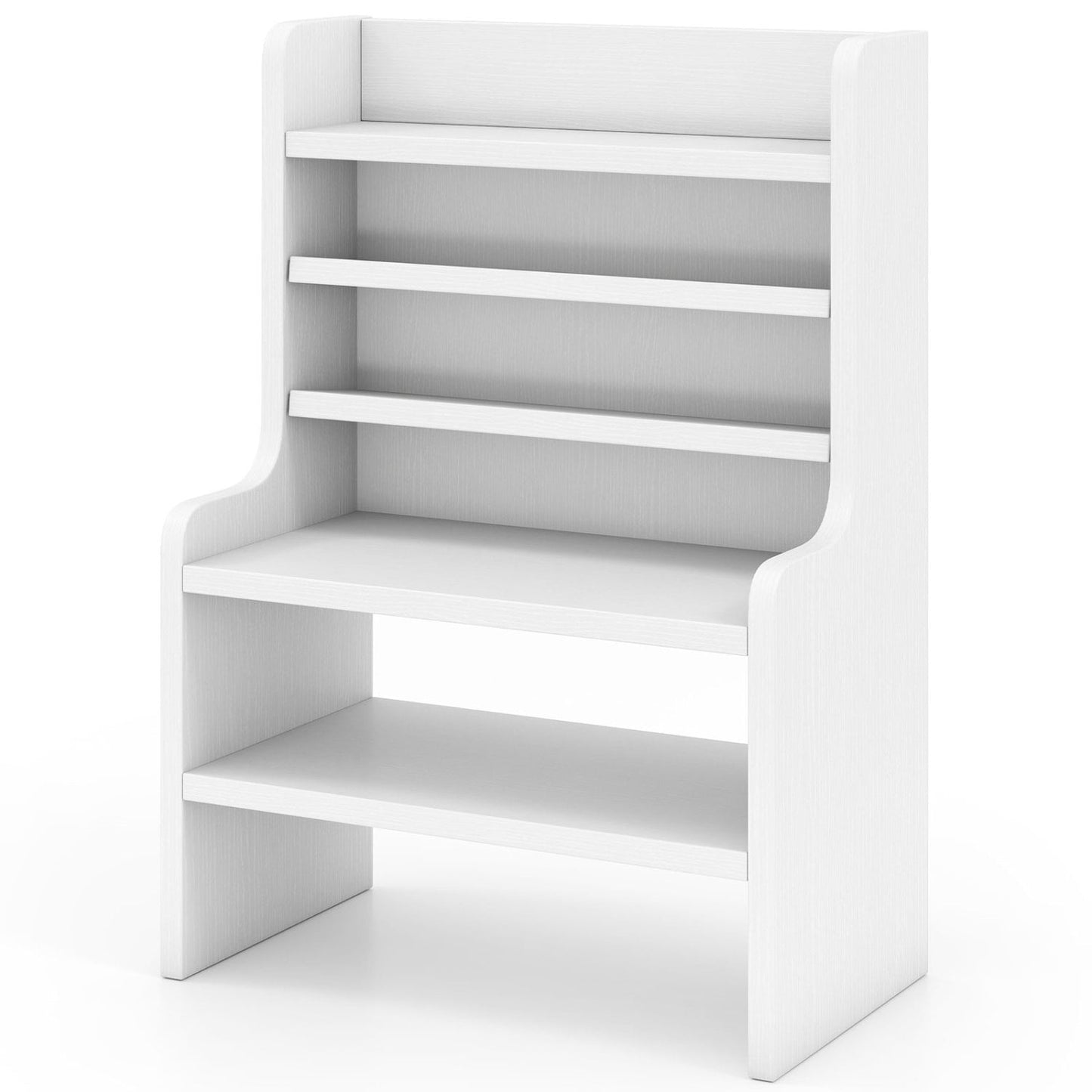 Desktop Organizer 6-Tier Mini Storage Rack with 2 Removable Shelves, White