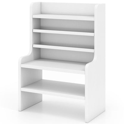 Desktop Organizer 6-Tier Mini Storage Rack with 2 Removable Shelves, White