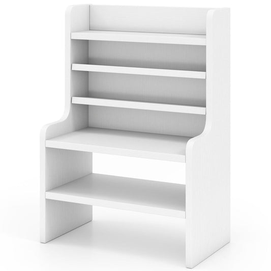 Desktop Organizer 6-Tier Mini Storage Rack with 2 Removable Shelves, White