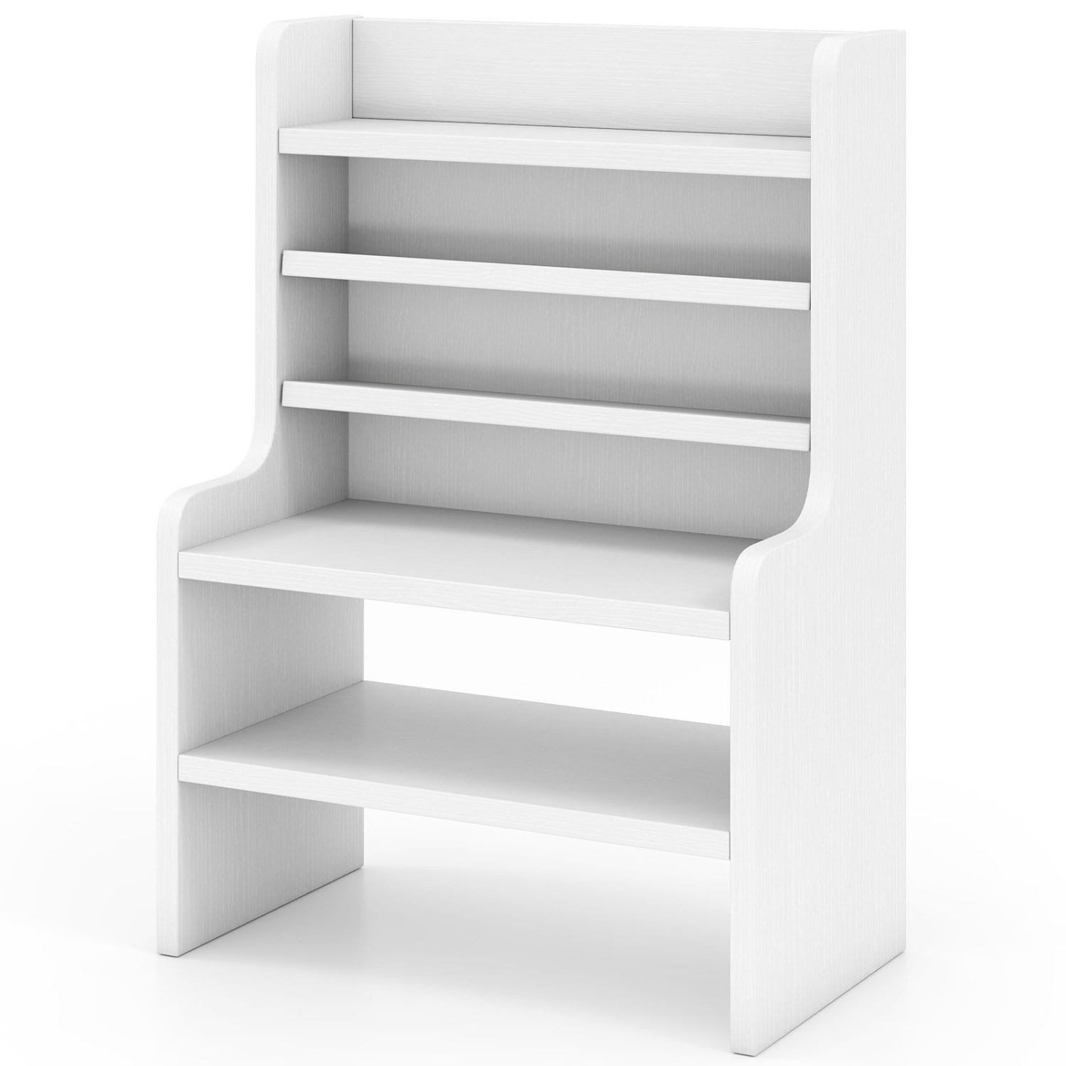 Desktop Organizer 6-Tier Mini Storage Rack with 2 Removable Shelves, White Bookcases at Gallery Canada