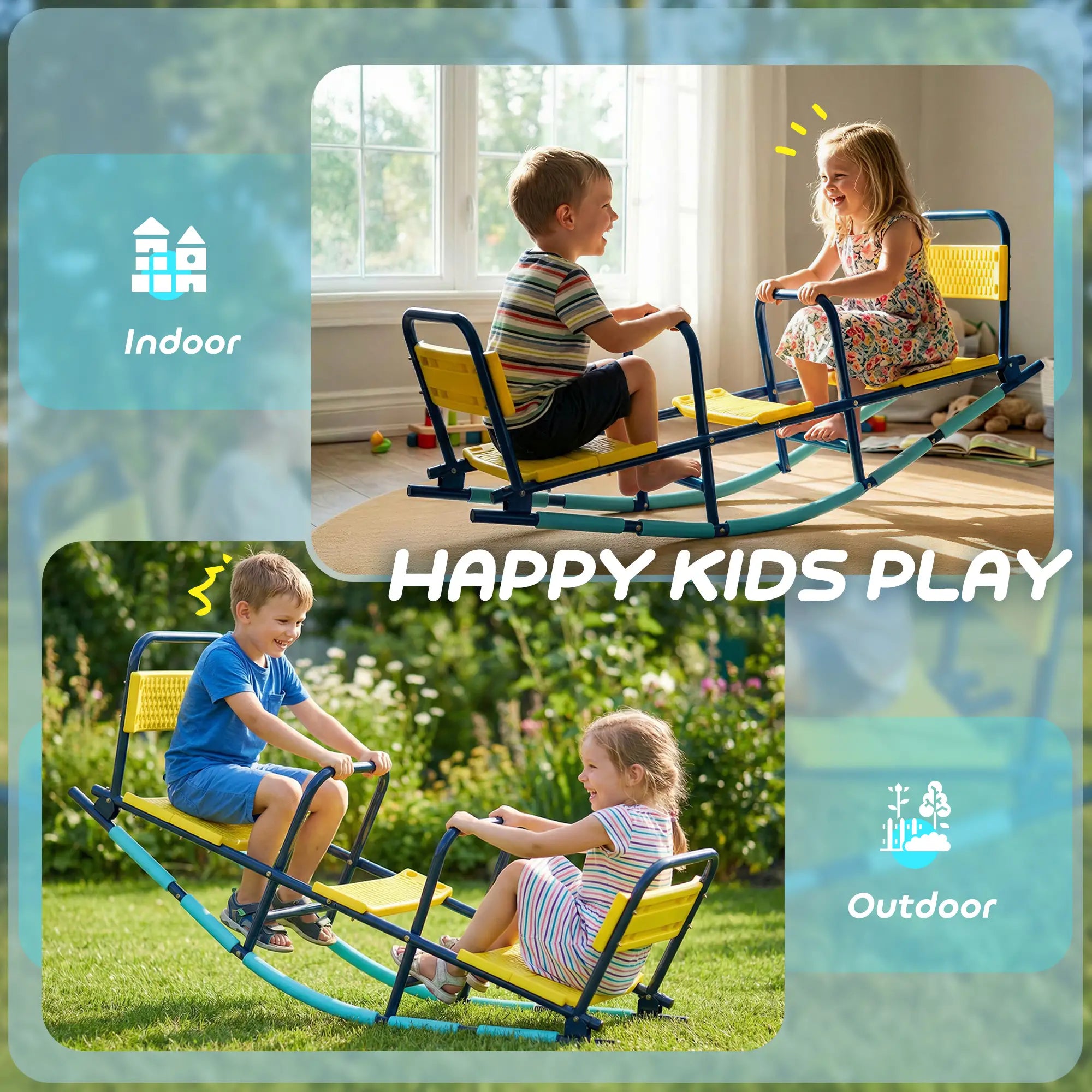 Metal Seesaw For Kids, 2 In 1 Rocking Teeter Totter, Playground Equipment Gym Sets & Swings at Gallery Canada