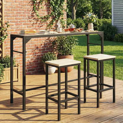 Outdoor Bar Table With Built-In Bottle Opener, Wood Grain Plastic Top, 55" x 15" x 39" Patio Dining Tables at Gallery Canada