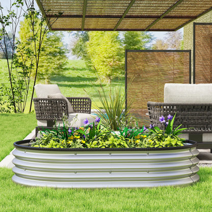 Galvanized Raised Garden Bed, 5 x 3 x 1 ft, Silver Galvanized Planter Boxes at Gallery Canada
