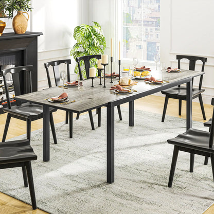 63"-94.5" Extendable Patio Dining Table, Outdoor Dining Table, Steel Frame, Grey Patio Dining Tables at Gallery Canada