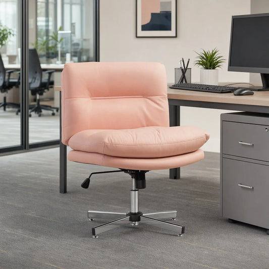 Armless Office Chair, Adjustable Height, Tilt Function, Pink Task Chairs Pink at Gallery Canada