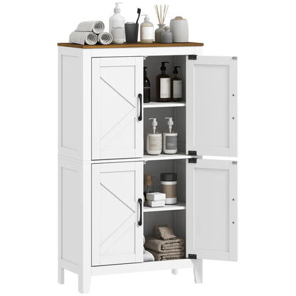 Bathroom Storage Cabinet, Barn Floor Cabinet, White