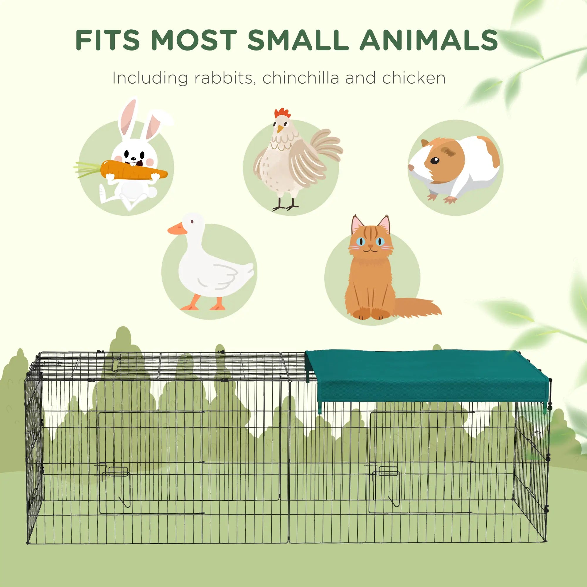 Small Animal Cage With Roof, Indoor Outdoor Use, 87