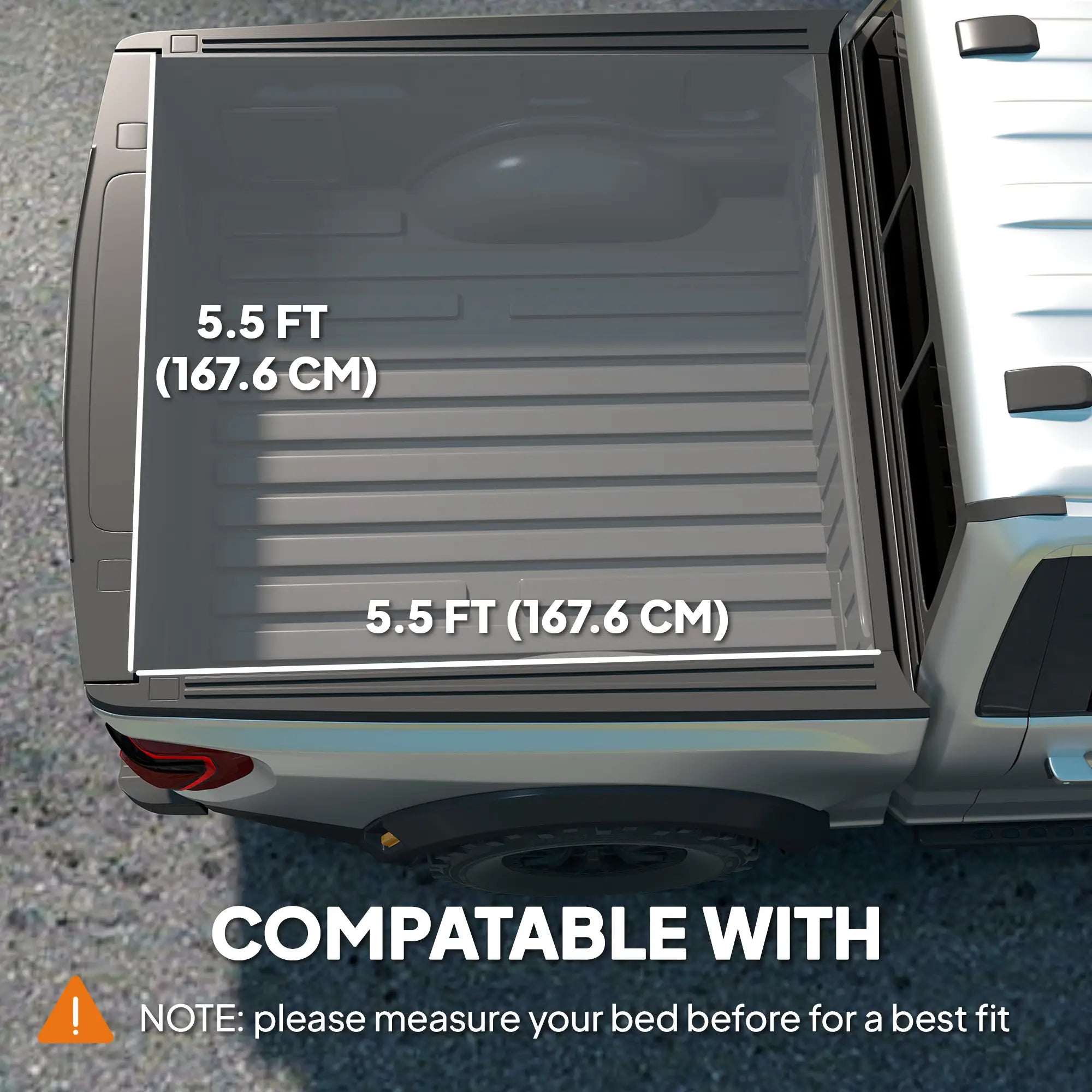 5.8ft Soft Tri-Fold Truck Bed Tonneau Cover, 5.5 ft Bed, Black Automotive at Gallery Canada