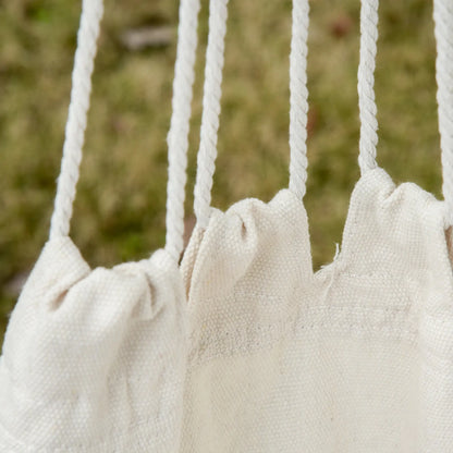 Hanging Macrame Chair, Cotton w/ Two Cushions, Indoor Outdoor, White Hammock Swings at Gallery Canada