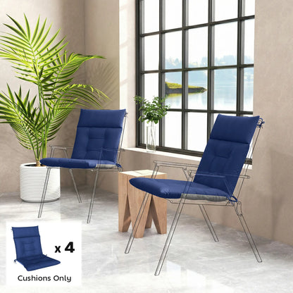 Patio Chair Cushions Set of 4, Waterproof Non-Slip, 44"x21", Navy Blue Patio Chair Cushions at Gallery Canada