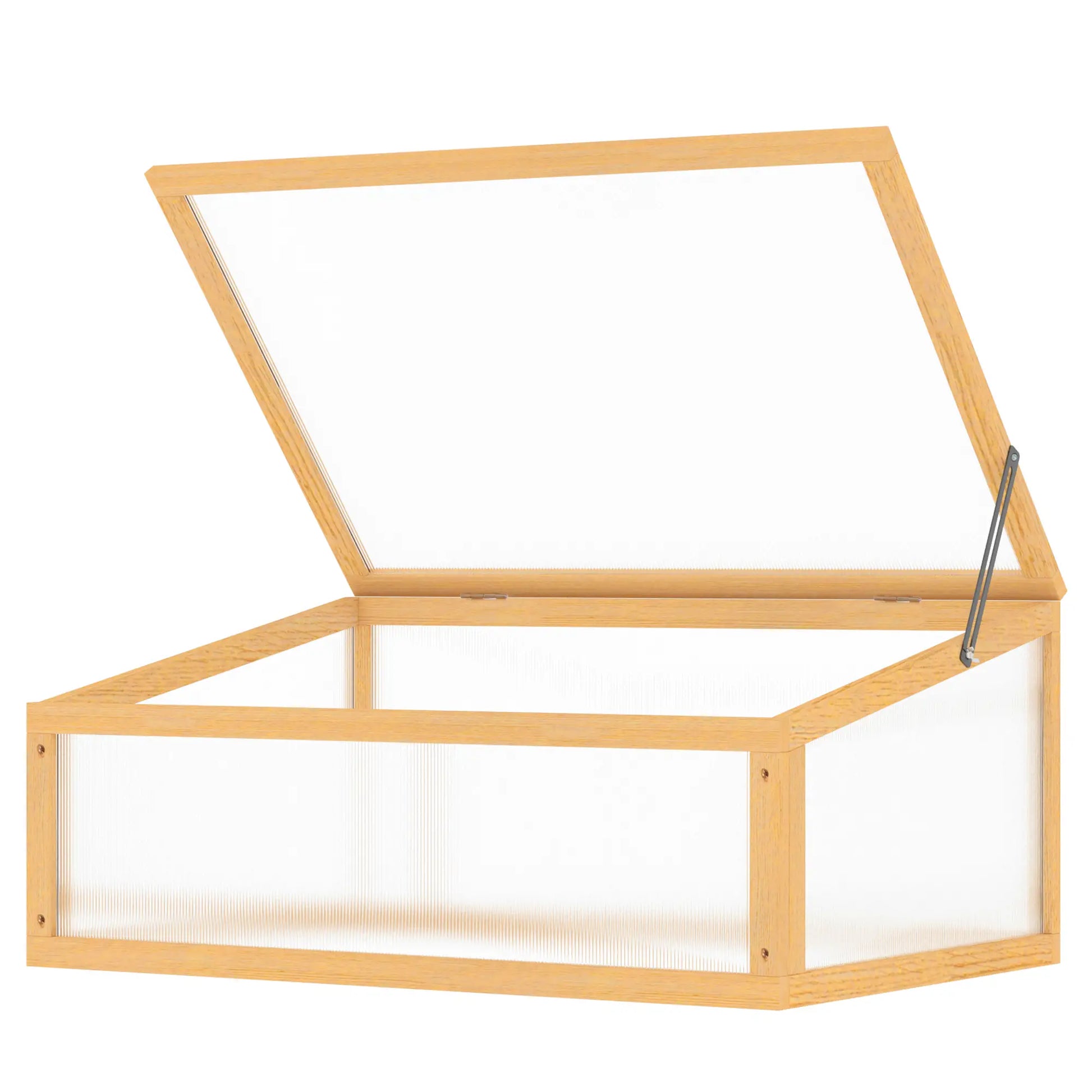 Portable Wooden Cold Frame Greenhouse, Openable Top, 35.5"x23.5"x15.75", Light Brown Cold Frame Greenhouses at Gallery Canada