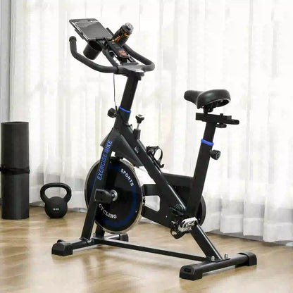 Adjustable Upright Stationary Exercise Bike, LCD Display, Indoor Cycling, Adjustable Resistance, Black Exercise & Stationary Bikes at Gallery Canada