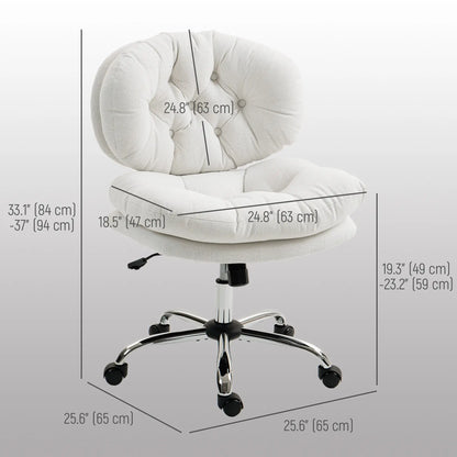 Armless Office Chair, Wide Padded Seat, Adjustable Height, Cream White Task Chairs at Gallery Canada