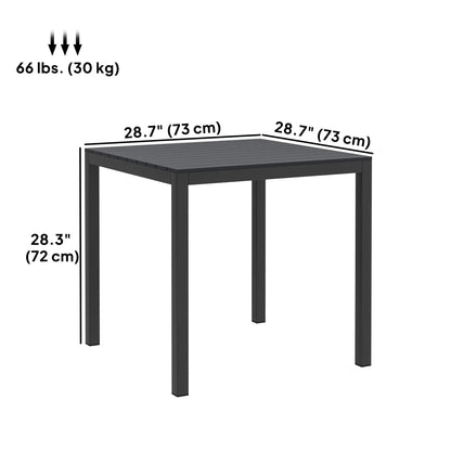 Square Outdoor Dining Table, 4-Person, Aluminum Steel Frame, Black Patio Dinning Tables at Gallery Canada