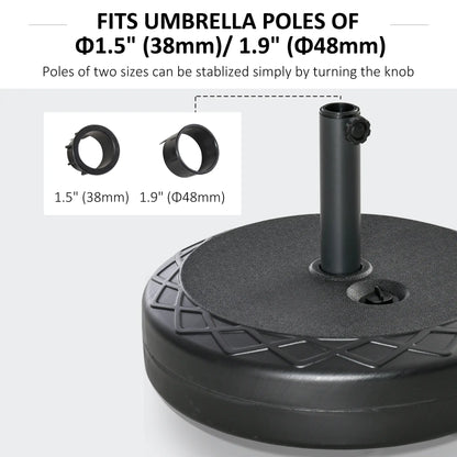 22'' Round Parasol Base, Water Filled, for 1.5''/1.9'', Black Umbrella Bases at Gallery Canada
