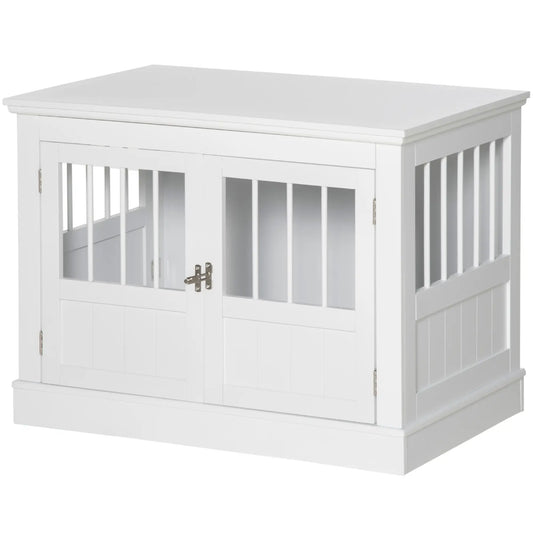 31" Dog Crate End Table, Three Doors, White Houses, Kennels & Pens White at Gallery Canada