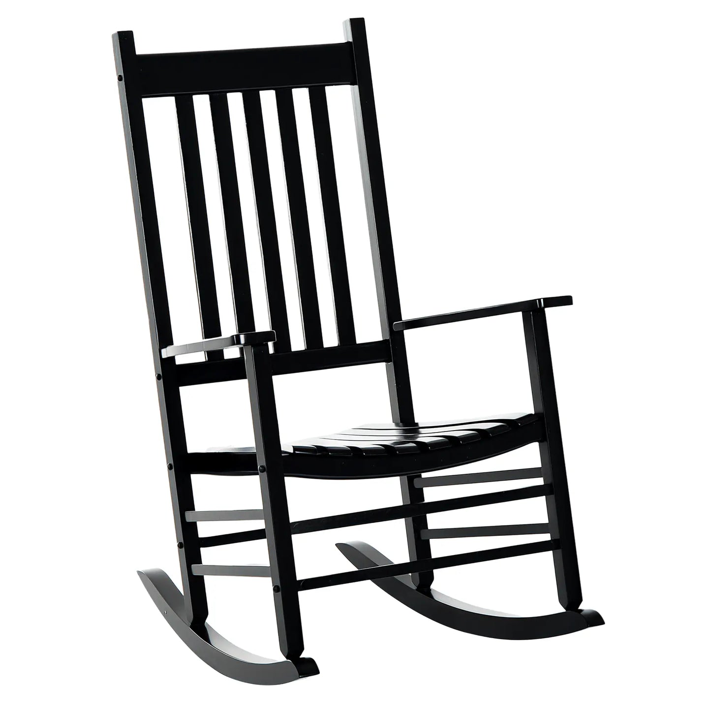 Wooden Porch Rocking Chair, Outdoor Patio Rocker, Black Outdoor Rocking Chairs Black at Gallery Canada