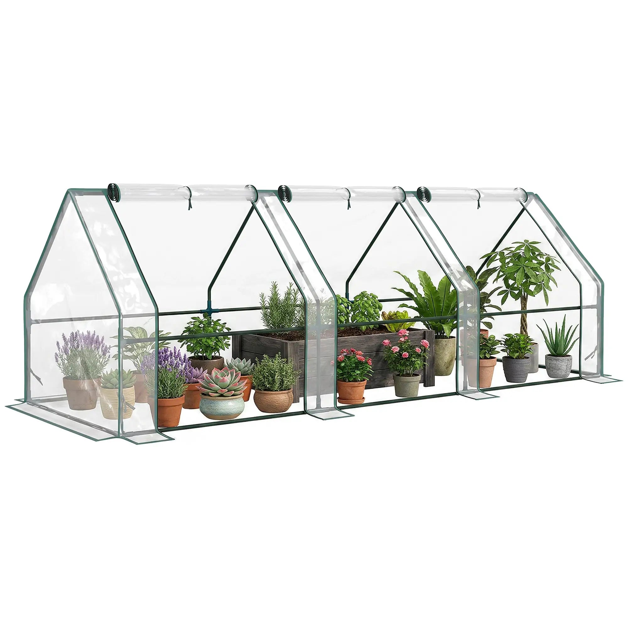Portable Mini Greenhouse Tunnel, Zippered Roll-up Doors, Clear Greenhouses at Gallery Canada
