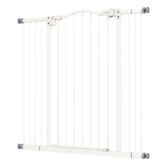 Extra Tall Dog Gate with Door, Pressure Fit, Auto Close, 29-39 Inches, White Houses, Kennels & Pens White at Gallery Canada