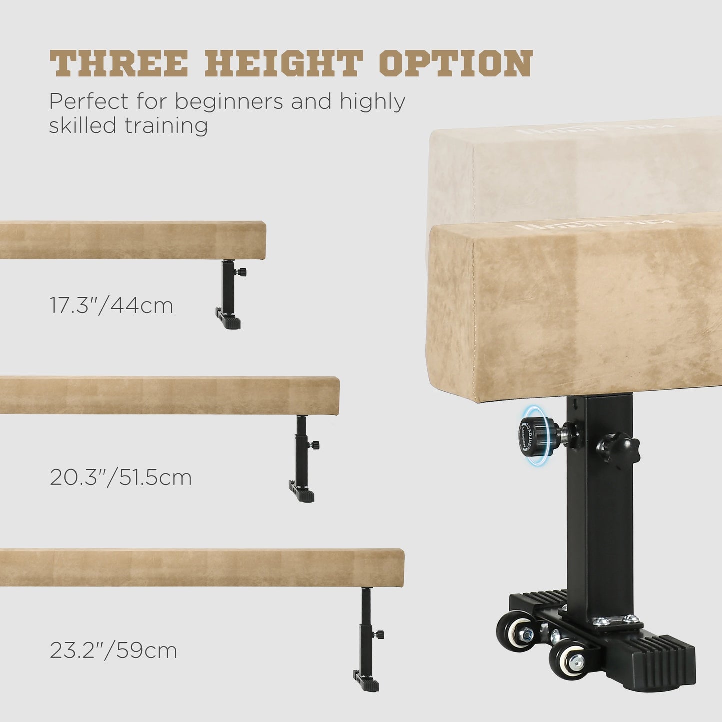 7.5ft Adjustable Balance Beam, Gymnastics Equipment with Wheels, for Training Aerobic Equipment at Gallery Canada