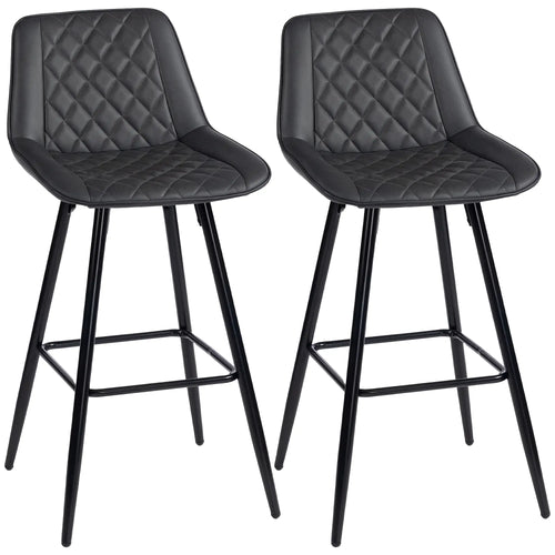 PU Leather Counter Height Bar Chairs Set of 2, 27.75