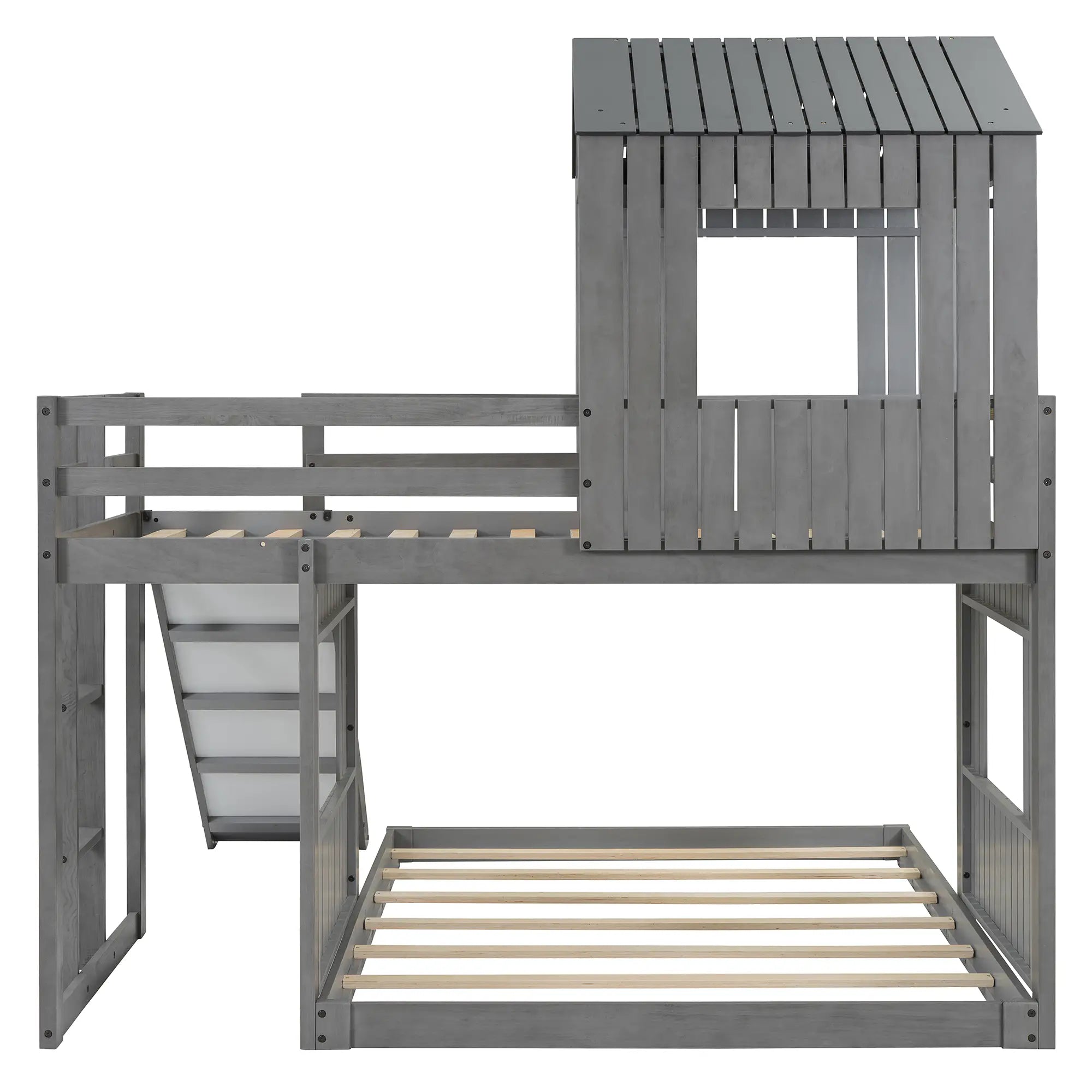 Twin Over Full Bunk Bed, Farmhouse Style, 82