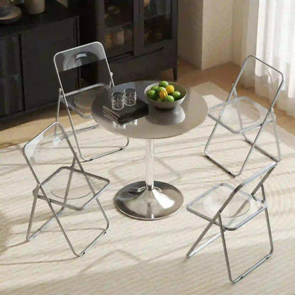 4 Pack Acrylic Foldable Chairs, Transparent, Clear, Clear Dining Chairs at Gallery Canada