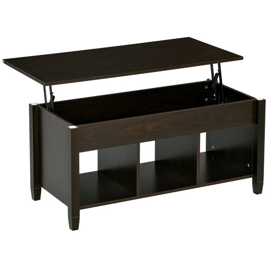 Lift Top Coffee Table, Hidden Storage, 3 Shelves, Espresso Coffee Tables Espresso at Gallery Canada