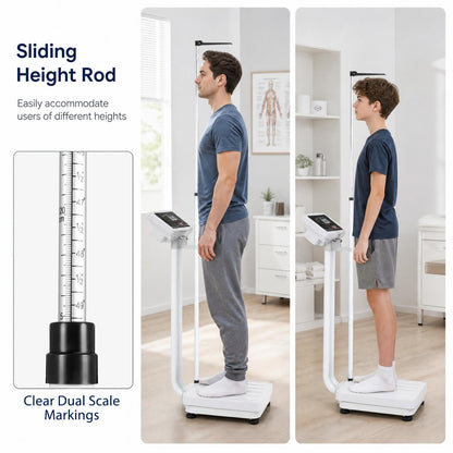 Digital Height & Weight Scale, 400 lbs, LED