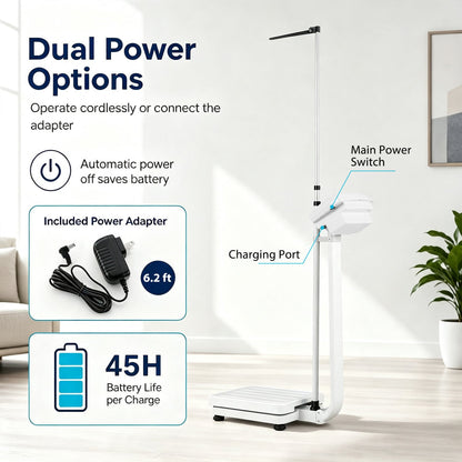 Digital Height & Weight Scale, 400 lbs, LED