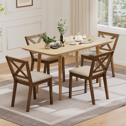 Dining Chair Set of 2 Modern Kitchen Chair with Upholstered Seat, Brown Dining Chairs at Gallery Canada