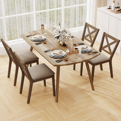 Dining Chair Set of 2 Modern Kitchen Chair with Upholstered Seat, Brown Dining Chairs at Gallery Canada