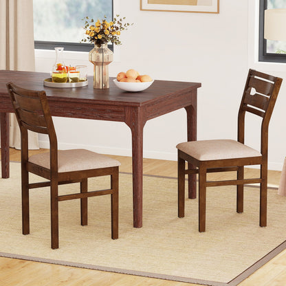 Dining Chair Set of 2/4 with Rubber Wood Frame and Padded Seat-4 Dining Chairs at Gallery Canada