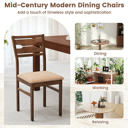 Dining Chair Set of 2/4 with Rubber Wood Frame and Padded Seat-4 Dining Chairs at Gallery Canada