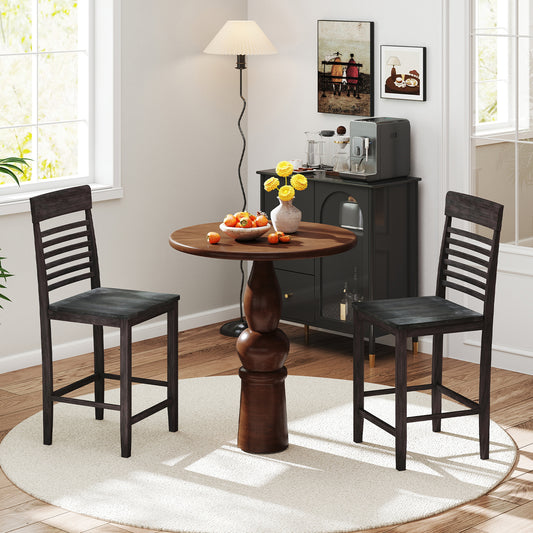 Dining Chair Set Of 2, With Footrests And Solid Wood Frame, Gray Dining Chairs Gray at Gallery Canada