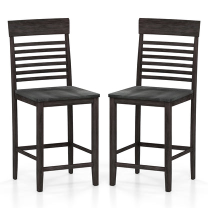 Dining Chair Set Of 2, With Footrests And Solid Wood Frame, Gray Dining Chairs at Gallery Canada