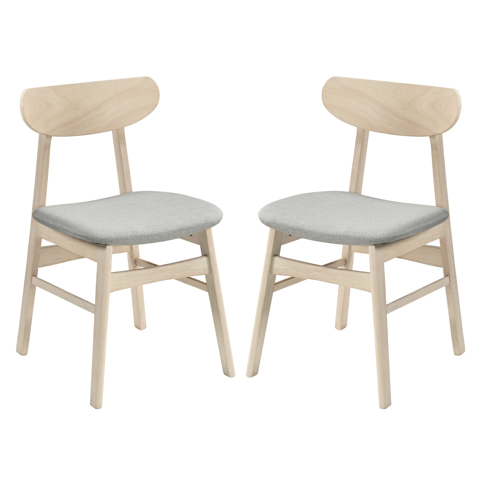Fabric Upholstered Dining Chair Set, 2 Natural Armless Kitchen Chairs Dining Chairs at Gallery Canada