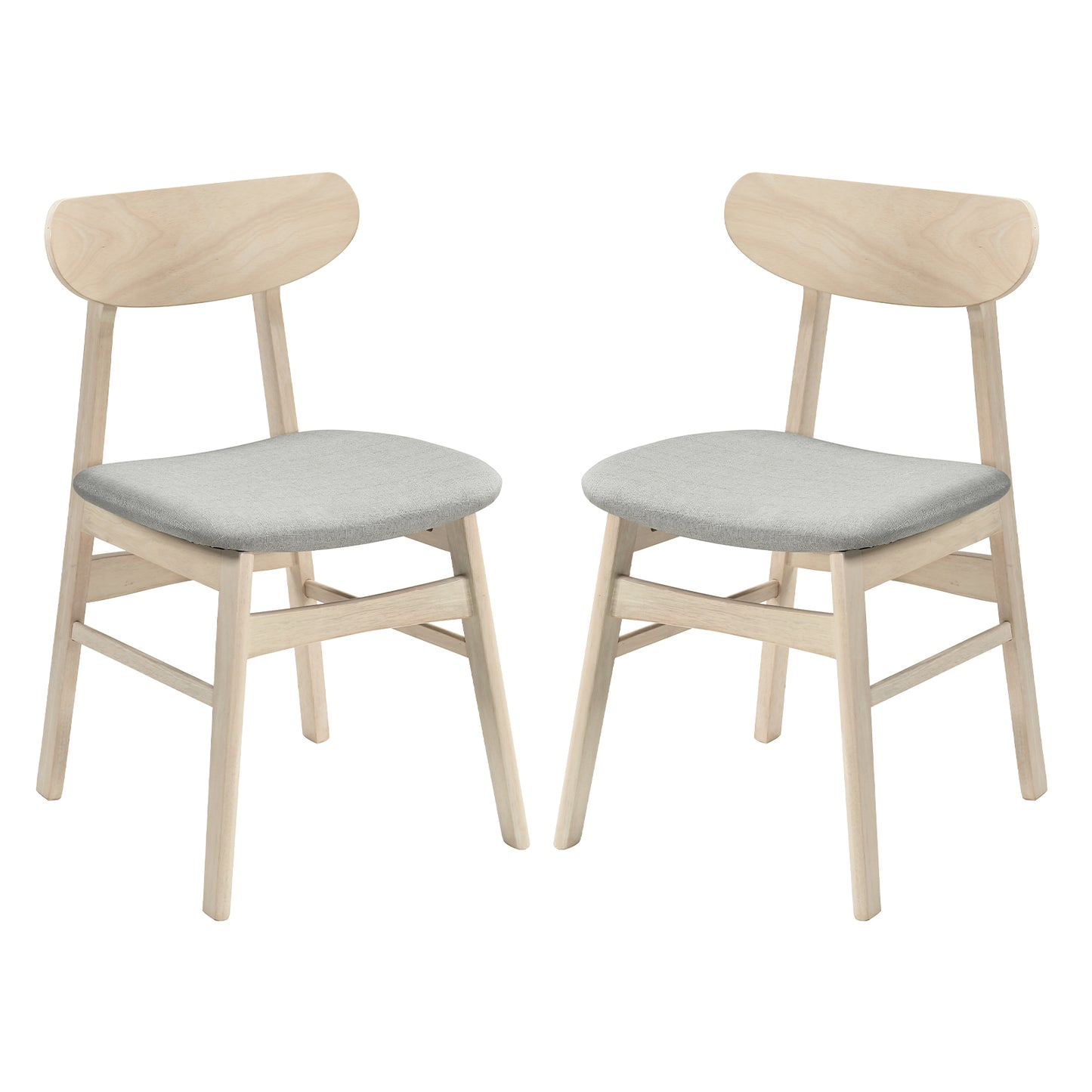 Fabric Upholstered Dining Chair Set, 2 Natural Armless Kitchen Chairs Dining Chairs at Gallery Canada