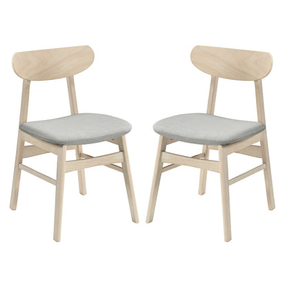 Fabric Upholstered Dining Chair Set, 2 Natural Armless Kitchen Chairs Dining Chairs at Gallery Canada